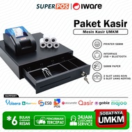 Paket Alat Kasir Android - Printer Bkuetooth 58mm - Cash Drawer Laci Kasir - Free Kertas 5 Roll