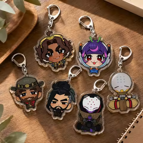 Hanzo Cassidy Juno Venture Overwatch Keychain Accessories Bag Game Keyrings Jewelry Manga Fans Gifts