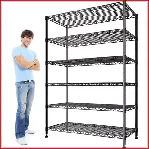 6-Tier Storage Shelves 75''H Heavy Duty Garage Shelving Unit for Warehouse, 1200LBS
