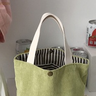 [YDSN]  Lunch Bag Corduroy Canvas Lunch Box Picnic Tote Cotton Cloth Small Handbag  RT