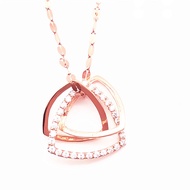 Ou Shi Bao Shi Cai Ya hanging square pendant rose pure thre