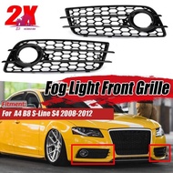 Car Front Bumper Fog Light Mesh Grille Cover for Audi A4 B8 S-Line S4 2008-2012 Fog Lamp Honeycomb Grille Covers Accessories