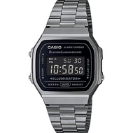 Casio Vintage Digital Stainless Steel Bracelet Black Dial Quartz A168W Unisex Watch
