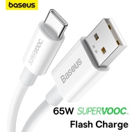 Baseus Supervooc PD65W USB To Type C Cables 6.5A Fast Charging Smart Phone Data Cable For OPPO Realme One Plus Xiaomi Charger