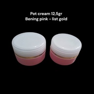 (Contents 25pcs) Clear-pink Cream Pot 12.5 grams Gold list Clear-pink Cream Pot Container with gold 