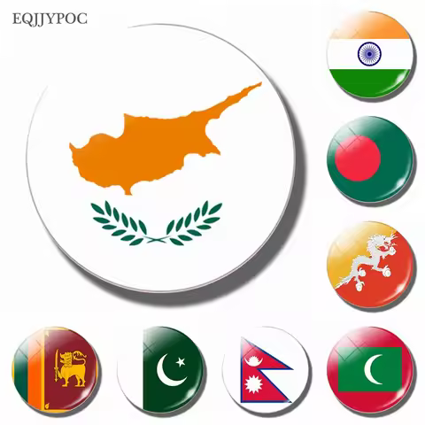 1PC Republic Cyprus National Flag Fridge Stickers Magnet Bangladesh Bhutan India Maldives Nepal Paki