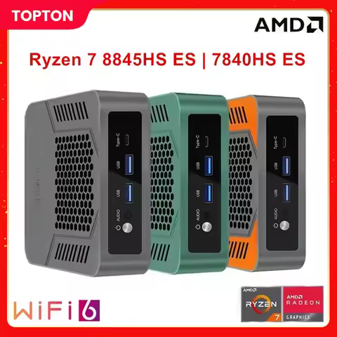 New Topton Solid Gaming Mini PC AMD Ryzen 9 6900HX ES R7 7840HS ES USB4.0 Dual LAN 2xDDR5 Nuc Mini C