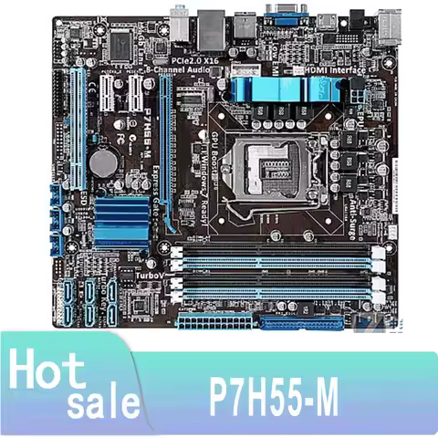P7H55-M DP LGA 1156 DDR3 8GB H55 P7H55 SATA II PCI-E X16 Used 100% Testing