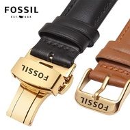 Strap FOSSIL FOSSIL Watch Strap Women Men's Genuine Leather Butterfly Buckle Pin Buckle 10/12/14/20/22mm Strap Accessories