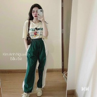 [Voucher 50k Freeship Max 0 đồng toàn quốc] Set bộ da cá áo thun micky tay ngắn quần bom nữ quần ống