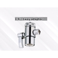 One Way Water Filter Diverter For 1/4" Tube Faucet Diverter Faucet Converter Spliter Water Filter Ad