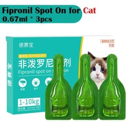 3pcs Cat Anti Flea &Ticks Lice Mite Drop for Cat Fipronil Spot On Solution For External Body Use