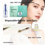 2pcs 34G 3pin 32G 5pin Disposable Beauty needle 一次性针头 used 1ml syringe Beauty Tool Local delivery