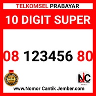 nomor cantik telkomsel 10 digit prabayar 08123456 80 Supee Urut Angka
