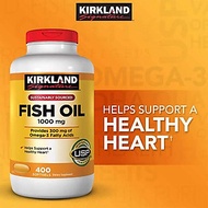 Thực phẩm bảo vệ sức khỏe Viên dầu cá Kirkland Signature Fish Oil 1000mg từ Mỹ, bổ sung Omega-3, DHA