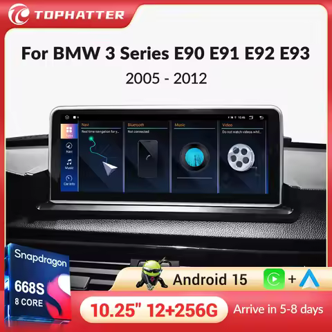 GPS Navi 8 Core Android 15 For BMW 3 Series E90 E91 E92 E93 2005-2012 Car Radio Multimedia Player Wi