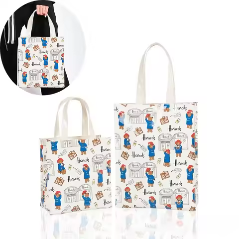 New Stylemovie Paddington Bear 3 Printed Shoulder Bag Waterproof Tote Bags PVC Eco-friendly Bag Fash