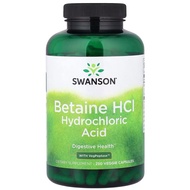 Swanson Betaine HCl Hydrochloric Acid with VegPeptase 250 Capsules