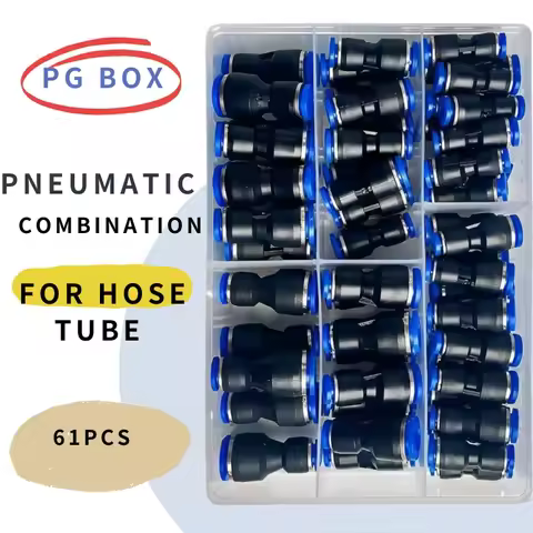 Boxed 61PCs PG 4mm 6mm 8mm 10mm 12mm Pneumatic Fitting PG8-6 PG10-8 PG6-4 PG8-4 PG10-6 PG12-6 PG12-8