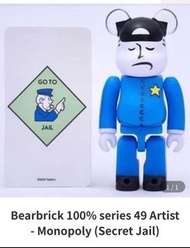 Bearbrick 100% series 49 Artist Monopoly (Secret Jail) Series 50 hide young -hee 魷魚遊戲 隱藏款 監獄長 稀少版 be