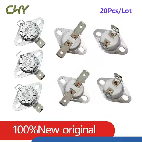 KSD302 KSD301 Ceramic Bimetal Thermostat 16A 250V NC NO Temperature Switch 40‑300℃ Flat & Bent Termi