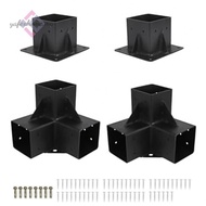 Comprehensive 4PCS Black Steel Pergola Brackets with Easy Install Features