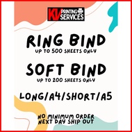 ✌ ☋ ◬ ⚽︎ RING BIND/ SOFT BIND / COIL BIND for Documents, Modules, Thesis, Reviewers, Exam