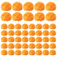 3.9inch Marigold Flowers Artificial Day of the Dead Flower 50Pcs Fake Marigold Flowers Head for Mari