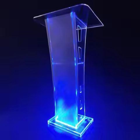 Lighted Podium for Church, Chapel, Pulpit Podium Lectern Clear Acrylic Podium Reception Desk for Chu