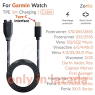 Zenia Smart Watch Charger Adapter USB-C Type-C Charging Cable for Garmin Fenix 8 E 7 7X 6X 6 Sapphir