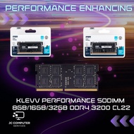 KLEVV PERFORMANCE SODIMM 8GB 16GB 32GB DDR4 3200 CL22 Laptop Notebook Ram