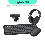 [Combo Set] Logitech Pebble Mouse 2 Wireless Mouse + Pebble Keys 2 + Zone Vibe 100 Headphones + Brio