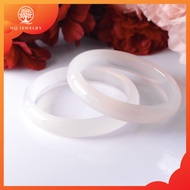 [HCM]Vòng tay liền khối đá mã não trắng mệnh thủy kim - NQ JEWELRY
