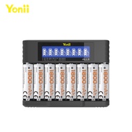 Yonii ALL8 8 ชิ้นแบตเตอรี่ ชาร์จถ่าน 1.2V NIMH AA/AAA เครื่องชาร์จ LCD 1.5V Li-ion AA / AAA เครื่องช