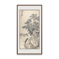 琅櫃坊新款玄关装饰画茶室办公室新中式山水挂画名家真迹纯手绘水墨国画 双松流泉图 画芯：70*140cm装框：90*176cm 裱好框（包安装）