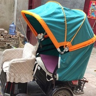 Elderly Electric Canopy Folding Tricycle Foot Pedal Rest Tricycle Canopy Human Power Bike Rain Shelt