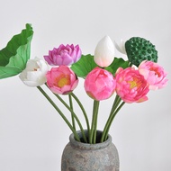 [Ready Stock] Lotus Artificial Flower Artificial Flower Chinese Style Landscaping Potted Plant Flowe