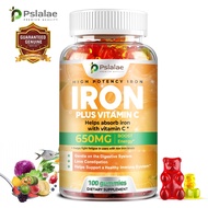 Iron Supplement Gummies - Contains Vitamin C, B12, Folic Acid for Iron Deficiency and Anemia
