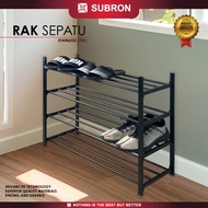 SUBRON Rak Sepatu Sandal 4 Susun Stainless Steel Hitam