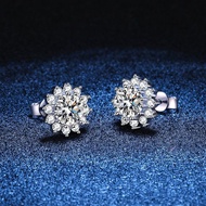 Petchara Jewelry ต่างหูเพชรโมอีส 50 ตังค์ เงินแท้ S925 น้ำ 100-98 D-VVS1 : D3009