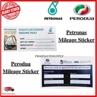 Petronas &amp; Perodua Windsreen Mileage Sticker For Engine Oil Auto Transmission Fluids Service ( 1PCS Only RM0.99 ) #Honda