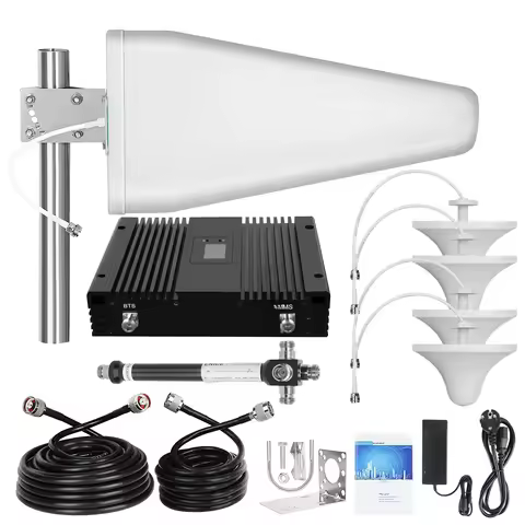 High gain 80db Network Repeater 900 1800 2100mhz Tri Band GSM 3G 4G 5G Mobile Signal Booster