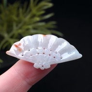 【良‧善】飄紅翡翡翠扇子項鍊 | 天然緬甸玉A貨翡翠 | 送禮