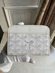 GOYARD Card Holder Mini 拉鍊開合 白色 卡包 零錢包