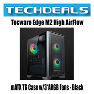 Tecware Edge M2 High AirFlow mATX TG Case w/3*ARGB Fans - Black