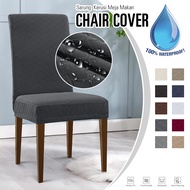 100% Waterproof Rhombus Stripe Dining Chair Cover Protector Sarung Kerusi Meja Makan 2 4 6 8 pcs Thi