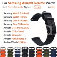 22mm Soft Nylon Sport Watch Strap for Samsung Galaxy Watch 3 45mm/46mm Gear S3 Classic/Frontier Neo Live R380/R381/R382 Amazfit GTR 47mm 2/2E GTR2 GTR3  Realme 2/S