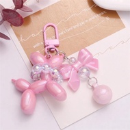 Gantungan Kunci Anjing Balon Seni Lucu Ganci Keychain Puppy Warna Neon Gantungan Tas Sepeda Motor