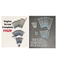 ENGINE SCREW COMPLETE Y15ZR/EX5 DREAM/KRISS/GBO ENGINE SCREW SET
