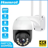 Hamrol 8MP 4K/5MP PTZ WiFi Camera 3MP Outdoor 1080P Color Night Vision Auto Tracking Wireless  Camera iCsee 5X Zoom CCTV
